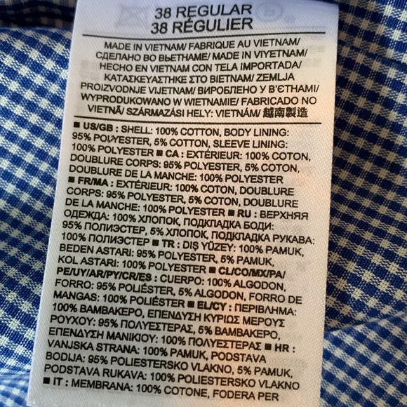 Banana Republic cotton blue-grey no iron slim fit lined 2 button blazer EUC - Picture 8 of 9